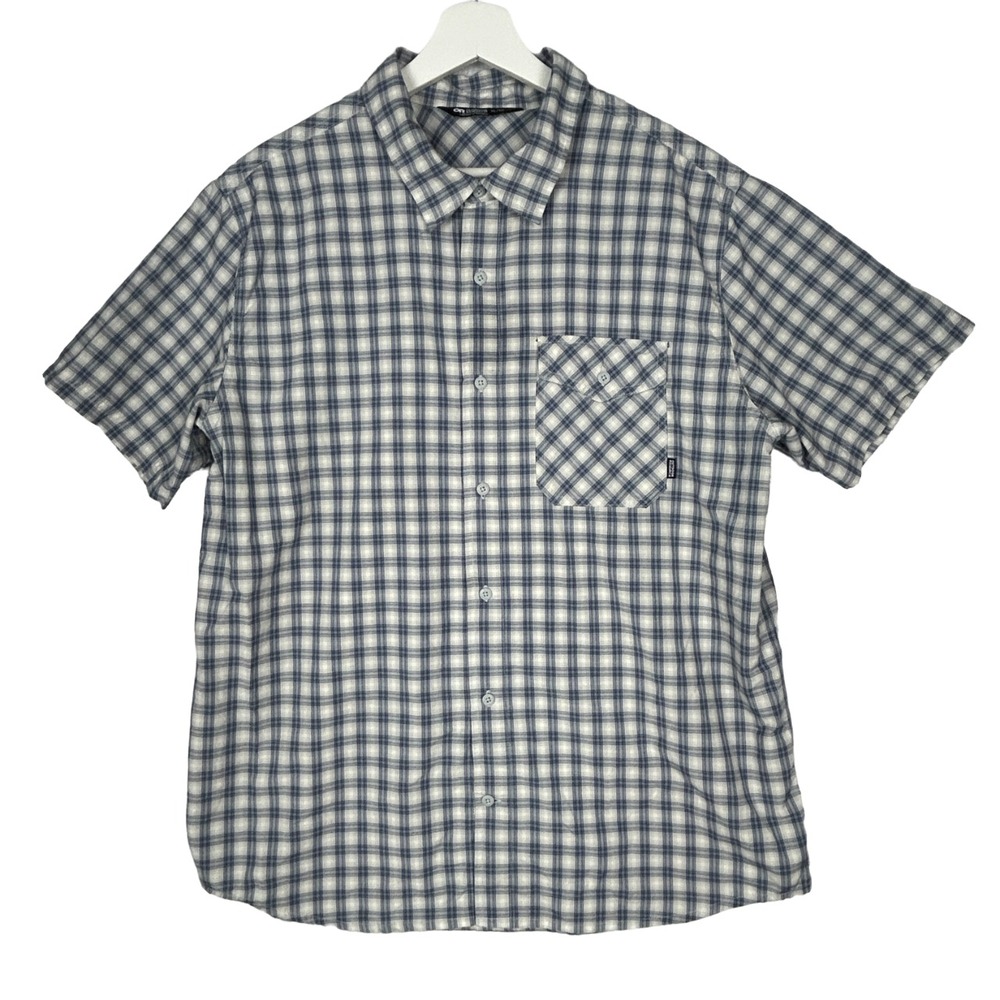 Outdoor Research Plaid Hiking Shirt Mens XL Short Sleeve Button Up